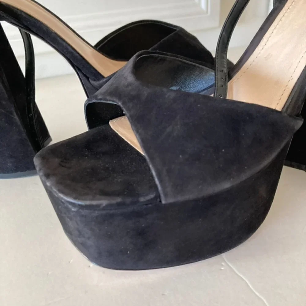 NWOT Schutz Free People Aryia Black Suede Platforms Sz 10